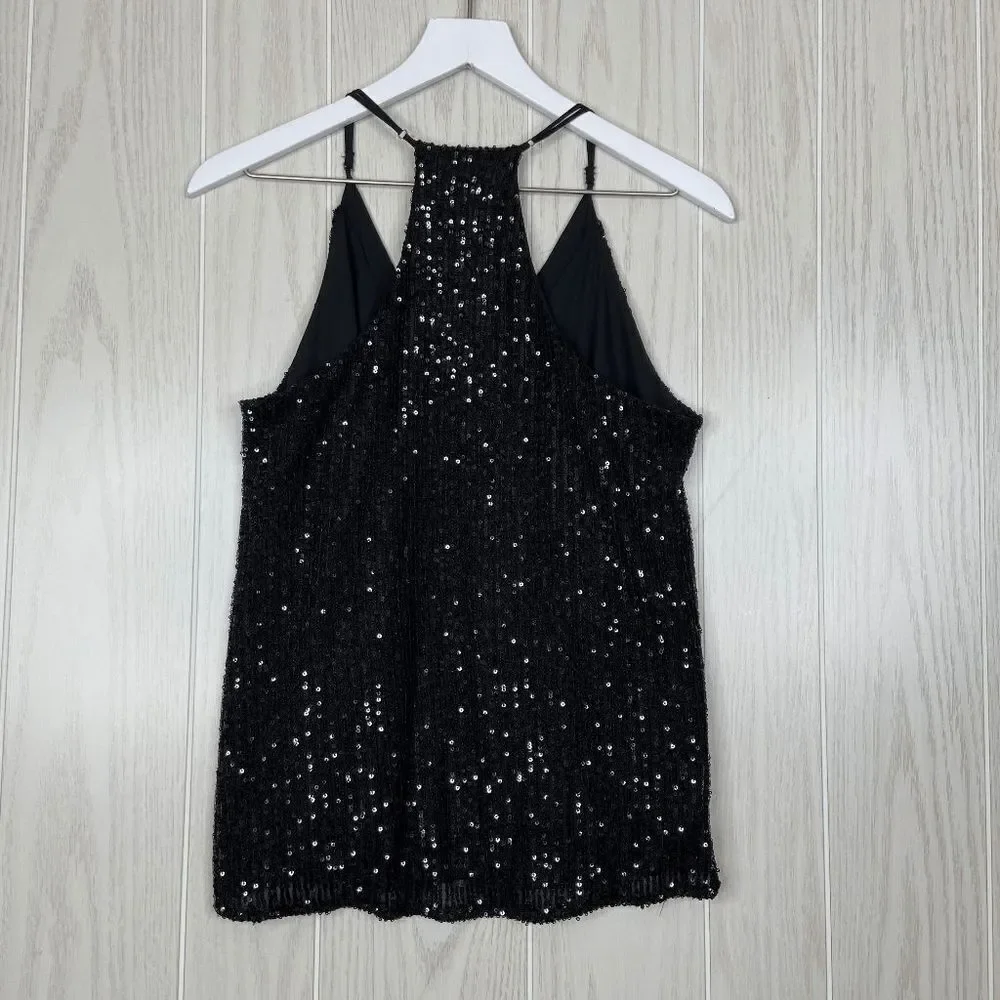 Vici Big Thing Sequin Racerback Tank Black Size Medium - Picture 4 of 5